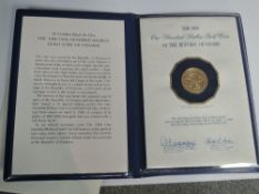 A Franklin Mint 1980 100 Balboa Gold Coin of Republic of Panama, weight 8.16g 900/1000 fine gold