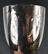 An Edwardian silver goblet, of traditional design with beaded decoration, marks for Birmingham 1909,