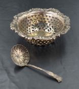 An Edwardian silver bonn bonn dish, of circular form having pierced decoration, makers mark George