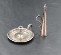 A Victorian miniature silver chamber stick, marks for Birmingham 1892, maker Stokes & Ireland Ltd,