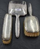 A German 800 white metal dressing table set having crescent moon and crown mark, gross weight of
