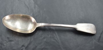 A Victorian fiddle pattern table spoon, marks for London 1845, maker John & Henry Lias, 22cm,