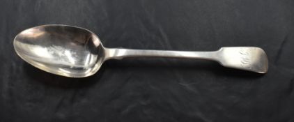 A William V silver fiddle pattern table spoon with pip reverse, marks for London 1824, maker James