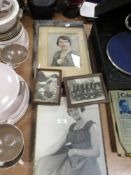A selection of Art Deco and later photo and picture frames including chromed and carved wood
