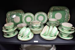 An early 20th century Crescent Rhapsody part tea service