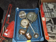 A set of three copper spirit ladles including Whisky, Rum and Brandy etc