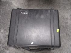 A cased set of two SolarFlash 1250 (Courteney) photography lamps, with umbrella.