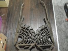 A pair of late 19th century Bambara Chi Wara African tribal Antelope Headdr ess120cm tall