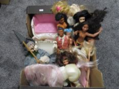 A selection of children's toy dolls including Disney figures