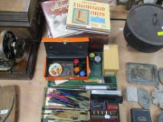 A selection of various fountain pens, nibs and inks, to include Taylor [Peter E] A Manual of