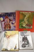 Four fantasy art interest books including Barlowe's guide to extra terrestrials, Roger Dean Views, A