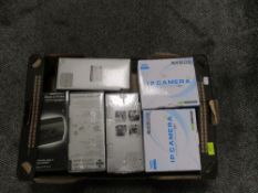 Four boxed black and white CCTV systems, together with two boxed HD WiFi IP Cameras