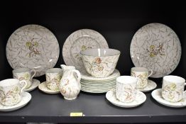 A late Victorian Cauldon ware 'Carnation' pattern tea service