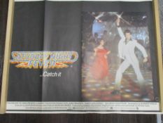 Two vintage movie cinema quad posters including Disco Fever and Saturday Night Fever