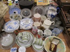 A large mixed assortment of vintage and antique ceramics and glassware.