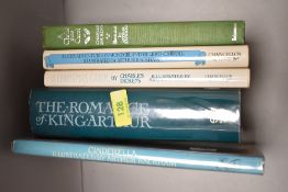 A selection of library volumes and text books including Arthur Rackham illustrated Cinderella,