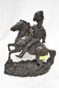 A modern composite Heredities figure of a soldier on horse back