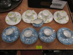 Two early 20th century part coffee services by Spode one having typical blue and white Chinese