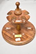 A 20th century mahogany pipe smokers rack or stand