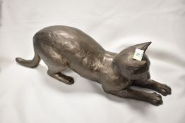 A modern resin cast figure of a cat