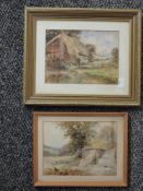 Ernest T Potter, (19th/20th century), a near pair of watercolours, country landscapes, signed and