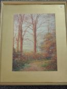 Robert Rampling, (1836-1909), attributed to, a watercolour, Ridge Lane Caton Autumn, dated 1931, and