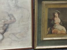 (20th century), Three re-prints, classical studies, inc 46 x 40cm, framed and glazed, 49 x 37cm
