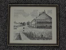 Alfred Wainwright, (1907-1991), after, a print, Bolton By Bowland, signed, 19 x 24cm, framed and