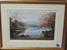 Arthur Terry Blamires, after, a Ltd Ed print, Rydal Water, signed, and num 460/550, 28 x 40cm,