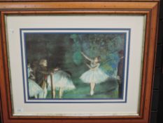 (20th century), a reprint, Degas ballet, 27 x 39cm, mounted framed and glazed, 54 x 65cm,