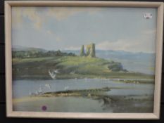 Vernon Ward, (1905-1985), after, a print, coastal view, 34 x 47cm, contempoary framed, 39 x 51cm