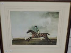 (20th century), a re-print, horse race interest, 33 x 42cm, mounted framed and glazed, 56 x 66cm