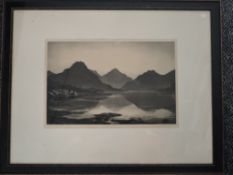 Bernard Eyre Walker, (1886-1972), after, an etching, Dawn Wastwater, signed, 24 x 36cm, mounted