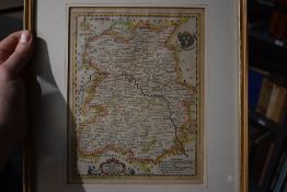 Antique Map. Shropshire. T. Kitchin, late 18th century. Outline colour. Framed and glazed.