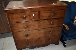 A Victorian mahogany chest of two over three drawers