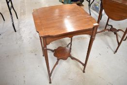 A late Victorian satin wood side or wash table with inlaid banding