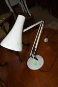 A vintage angle poise lamp in the Herbert Terry style
