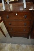 An early 20th Century oak bedroom chest of four drawers