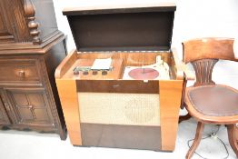 An Art Deco era Marconi Radio gram with a Collaro C456 turntable