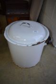 An enamelled bread or flour bin