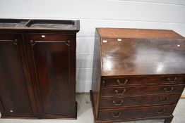 A 19th Century mahogany bureau bookcase, possibly a marriage