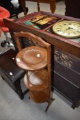 A mid 20th Century oak folding cake stand (af)