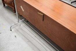 An aluminium clothes rail