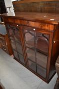 A mahogany display cabinet top, 19th Century and later