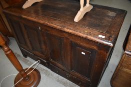 A 19th Century oak kist of four panel design