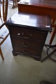 A reproduction Regency three drawer bedside or similar chest