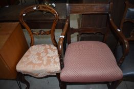 Two 19th Century mahogany chairs (not a pair)
