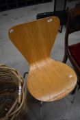 A ply kitchen dining chair on chrome frame