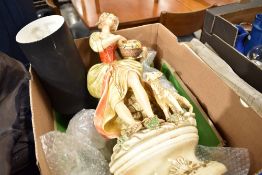 A mid century Italian style ceramic figure of a maiden feeding a goat