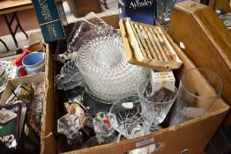 A selection of glass ware and cutlery including some boxed pieces